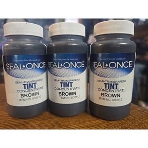 Seal-Once Semi-Transparent Wood Color Tint Brown 4oz New‎ Lot Of 3
